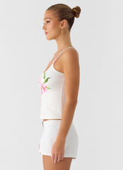Garrix Bead Cami Top - Ivory Reef