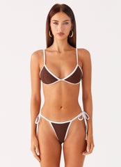 Gina Tie Side Bikini Bottoms - Chocolate