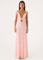 Giulia Lace Maxi Dress - Pink