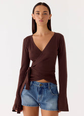 Halo Knit Top - Chocolate