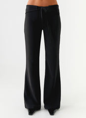 Houston Tie Front Pants - Black