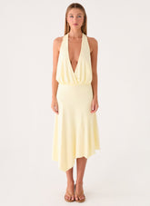 Ignite It Midi Dress - Lemon