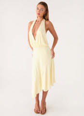 Ignite It Midi Dress - Lemon