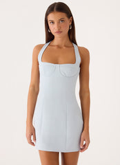 Indira Halter Mini Dress - Blue
