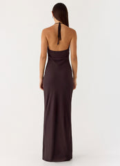 Indya Halter Maxi Dress - Chocolate