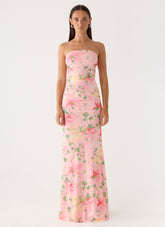 Iroha Strapless Maxi Dress - Blooming Spring