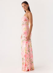 Iroha Strapless Maxi Dress - Blooming Spring