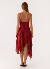 Jasiel Midi Dress - Cherry Rose