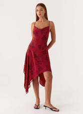 Jasiel Midi Dress - Cherry Rose