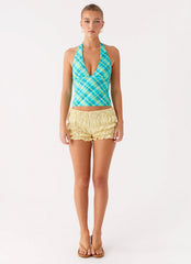 Jetsetter Halter Top - Green Check