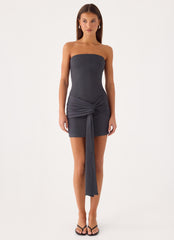 Jiliana Strapless Mini Dress - Charcoal