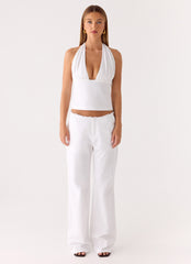 Josephina Linen Pant - White