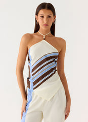 Julissa Halter Top - Purple Stripe
