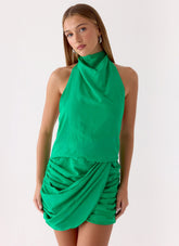 Karilo Mini Dress - Emerald Green