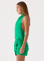 Karilo Mini Dress - Emerald Green