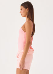 Keanu Cupro Mini Dress - Pink