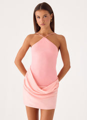 Keanu Cupro Mini Dress - Pink