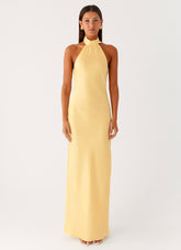 Keena Scarf Maxi Dress - Lemon