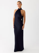 Keena Scarf Maxi Dress - Navy