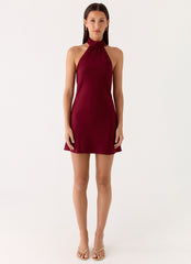 Keena Scarf Mini Dress - Burgundy