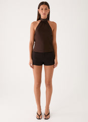 Keena Scarf Top - Chocolate