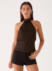 Keena Scarf Top - Chocolate