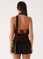 Keena Scarf Top - Chocolate