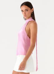 Keena Scarf Top - Pink