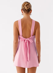 Keira Linen Micro Mini Dress - Pink
