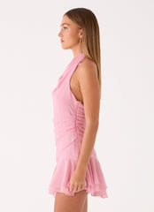 Kellsa Cowl Neck Mini Dress - Pink