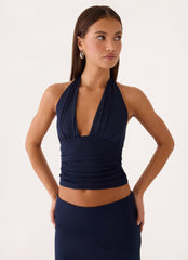 Kerrie Halter Top - Dark Navy