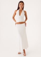 Kerrie Hanky Midi Skirt - White