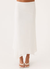 Kerrie Hanky Midi Skirt - White