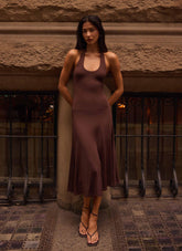 Klyne Midi Dress - Chocolate