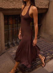 Klyne Midi Dress - Chocolate