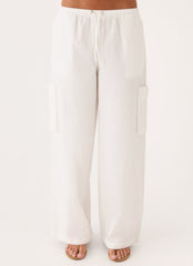 Kynzi Cargo Pants - White