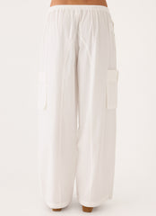 Kynzi Cargo Pants - White