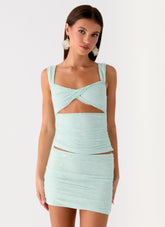 Lea Lace Top - Blue