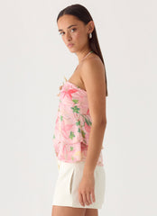 Leslie Halter Top - Blooming Spring