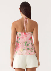 Leslie Halter Top - Blooming Spring