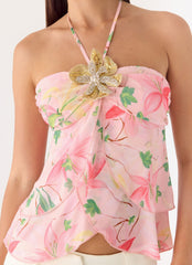Leslie Halter Top - Blooming Spring