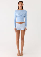 Liana Long Sleeve Top - Blue