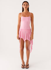 Lino Mini Dress - Baby Pink