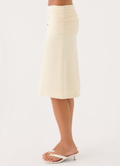 Lorelei Midi Skirt - Soft Butter Yellow