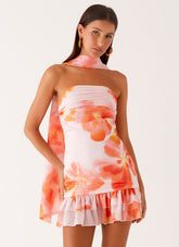 Manon Scarf Mini Dress - Blushing Blossom