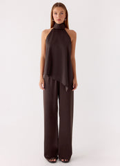 Marah Halter Top - Chocolate