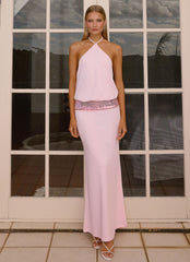 Marcie Halter Maxi Dress - Pink