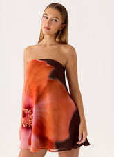 Marcita Mini Dress - Chocolate Blossom
