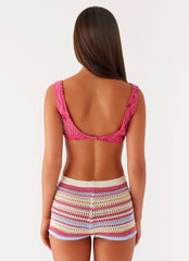 Mercer Sequin Bralette - Fuchsia