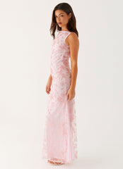 Moorey High Neck Maxi Dress - Pink